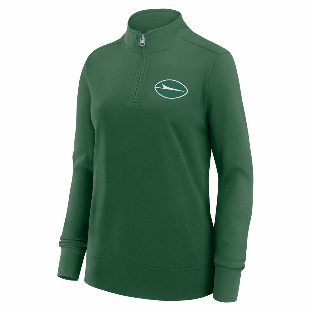New York Jets Logo Athletic Women's Velocity Quarter-Zip Jacket Green - NFL