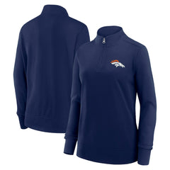 Denver Broncos Logo Athletic Women's Velocity Quarter-Zip Jacket Navy - NFL