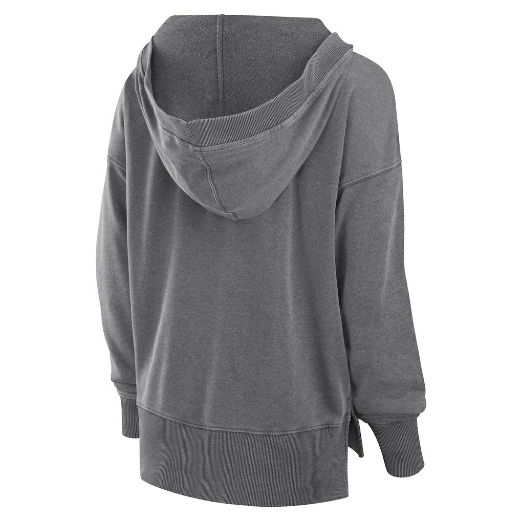 Baltimore Ravens Women's Initiative Snow Wash French Terry V-Neck Pullover Hoodie Heather Charcoal - Fanatics