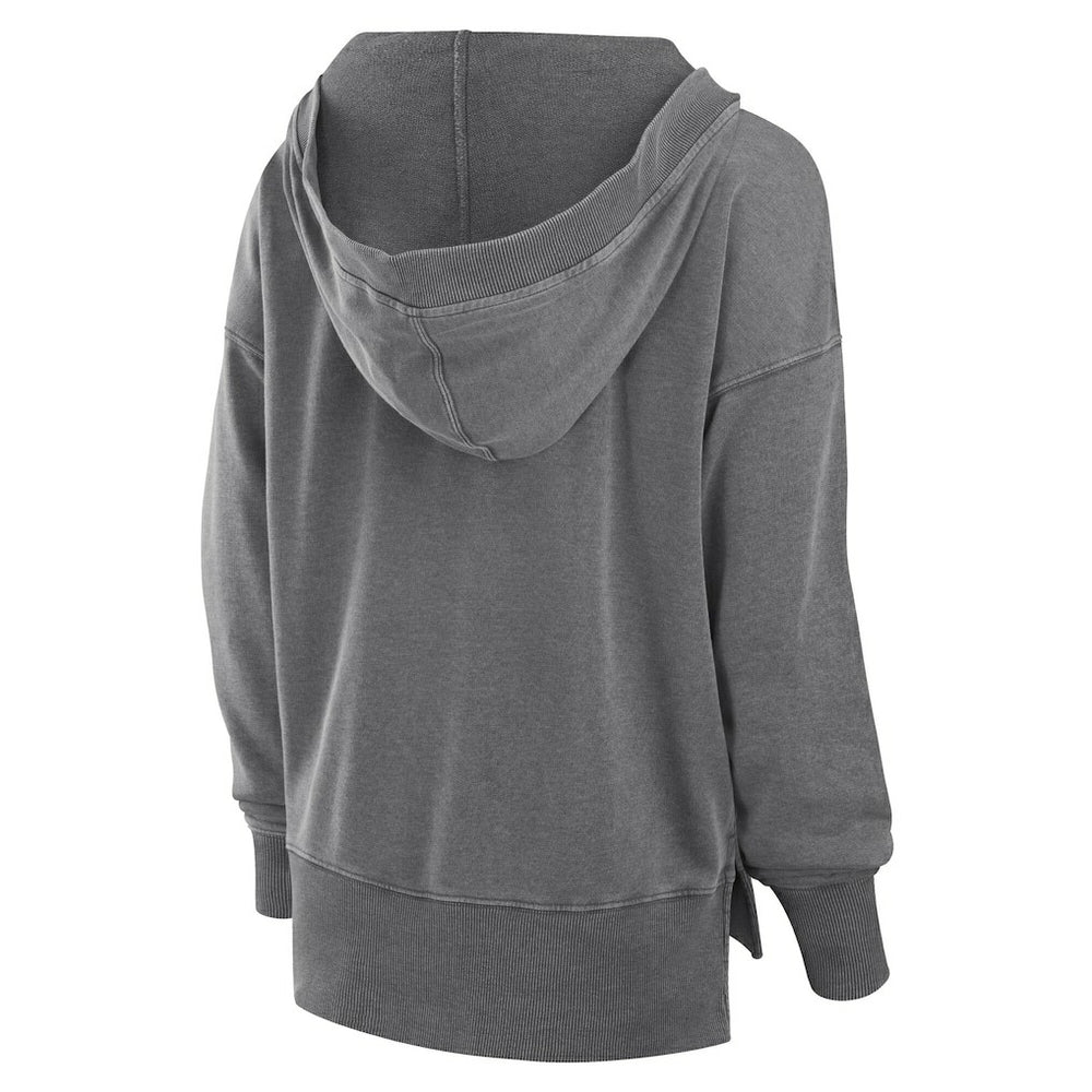 Baltimore Ravens Women's Initiative Snow Wash French Terry V-Neck Pullover Hoodie Heather Charcoal - Fanatics
