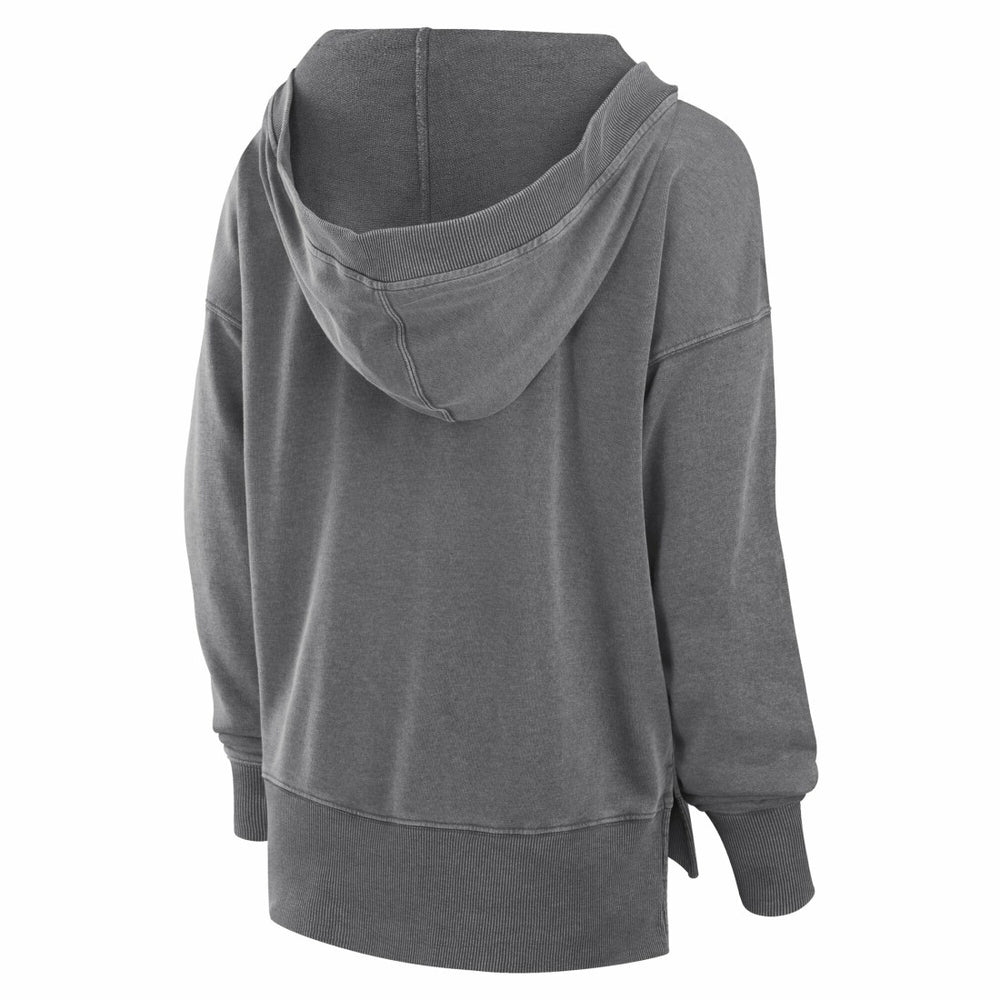New York Jets Women's Initiative Snow Wash French Terry V-Neck Pullover Hoodie Heather Charcoal - Fanatics