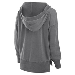Minnesota Vikings Women's Initiative Snow Wash French Terry V-Neck Pullover Hoodie Heather Charcoal - Fanatics