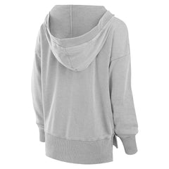 Miami Dolphins Women's Initiative Snow Wash French Terry V-Neck Pullover Hoodie Heather Gray - Fanatics