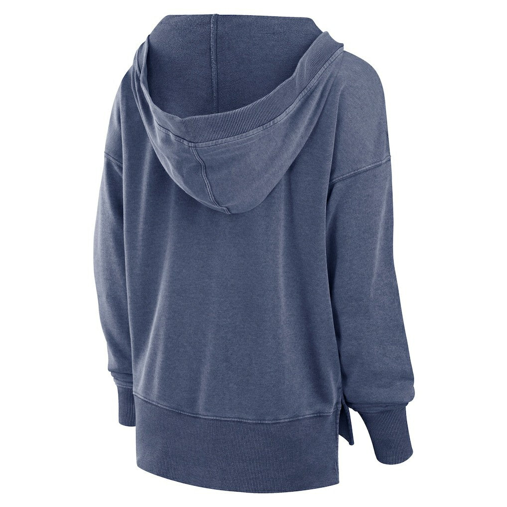 Seattle Seahawks Women's Initiative Snow Wash French Terry V-Neck Pullover Hoodie Heather College Navy - Fanatics