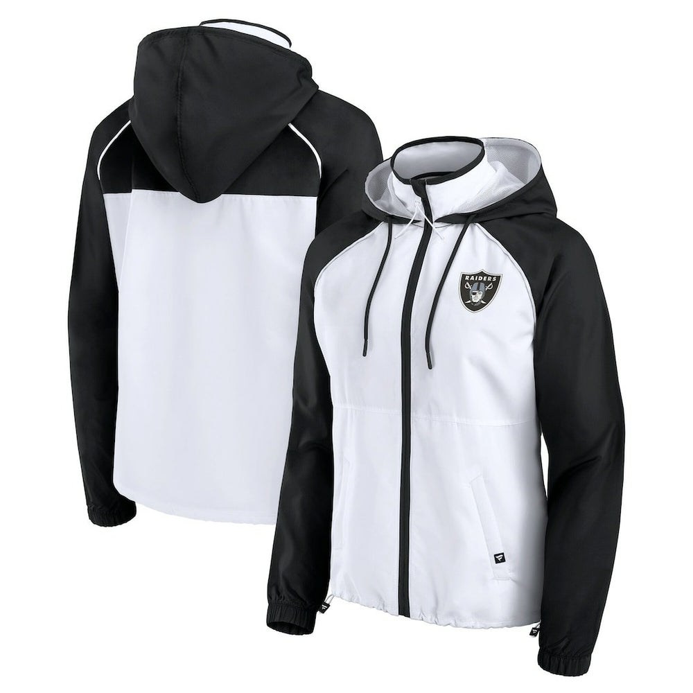 Las Vegas Raiders Women's Full-Zip Anorak Hoodie Jacket White - Fanatics