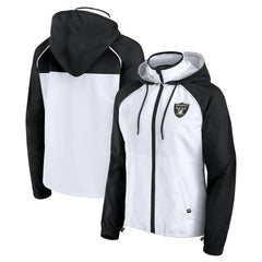 Las Vegas Raiders Women's Full-Zip Anorak Hoodie Jacket White - Fanatics