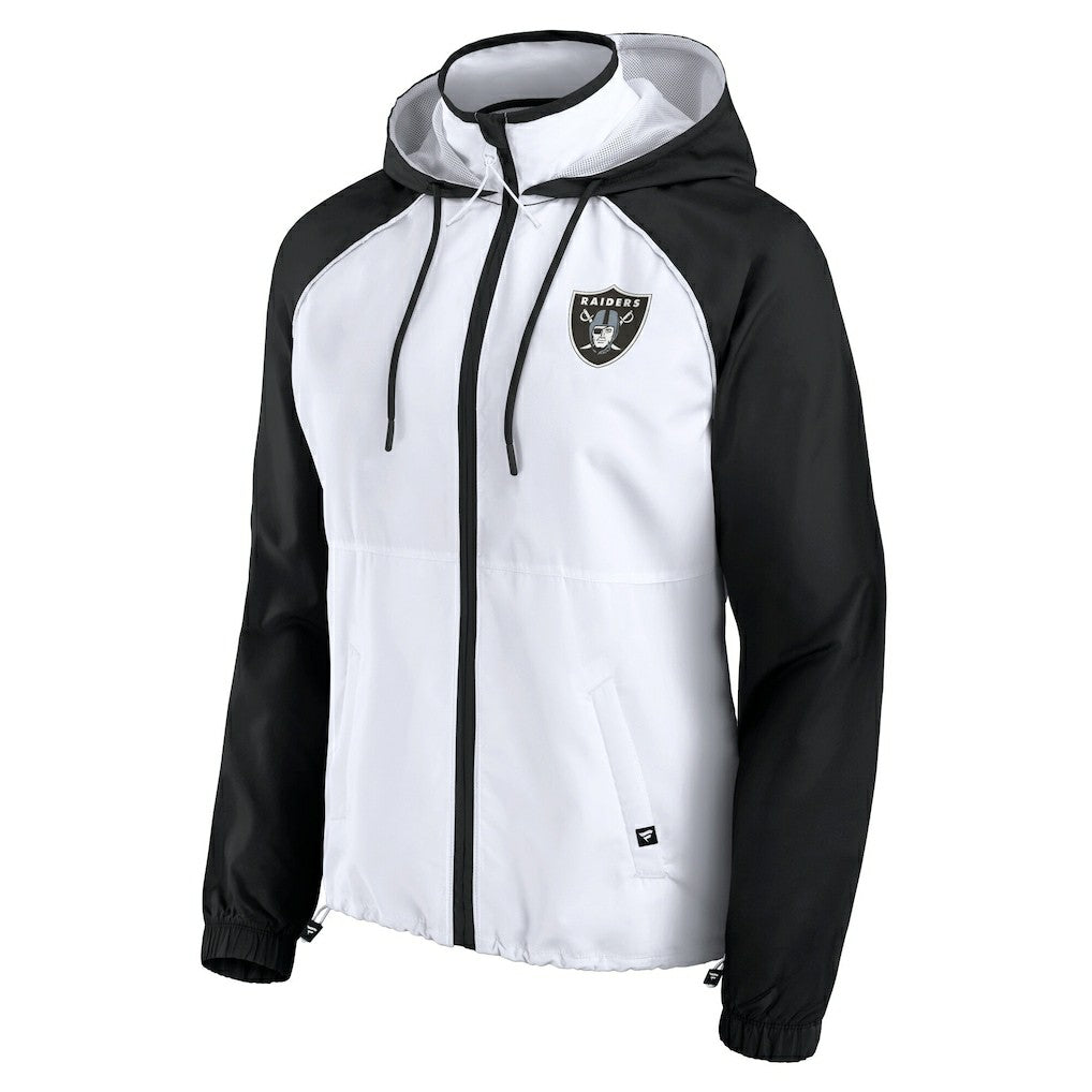 Las Vegas Raiders Women's Full-Zip Anorak Hoodie Jacket White - Fanatics