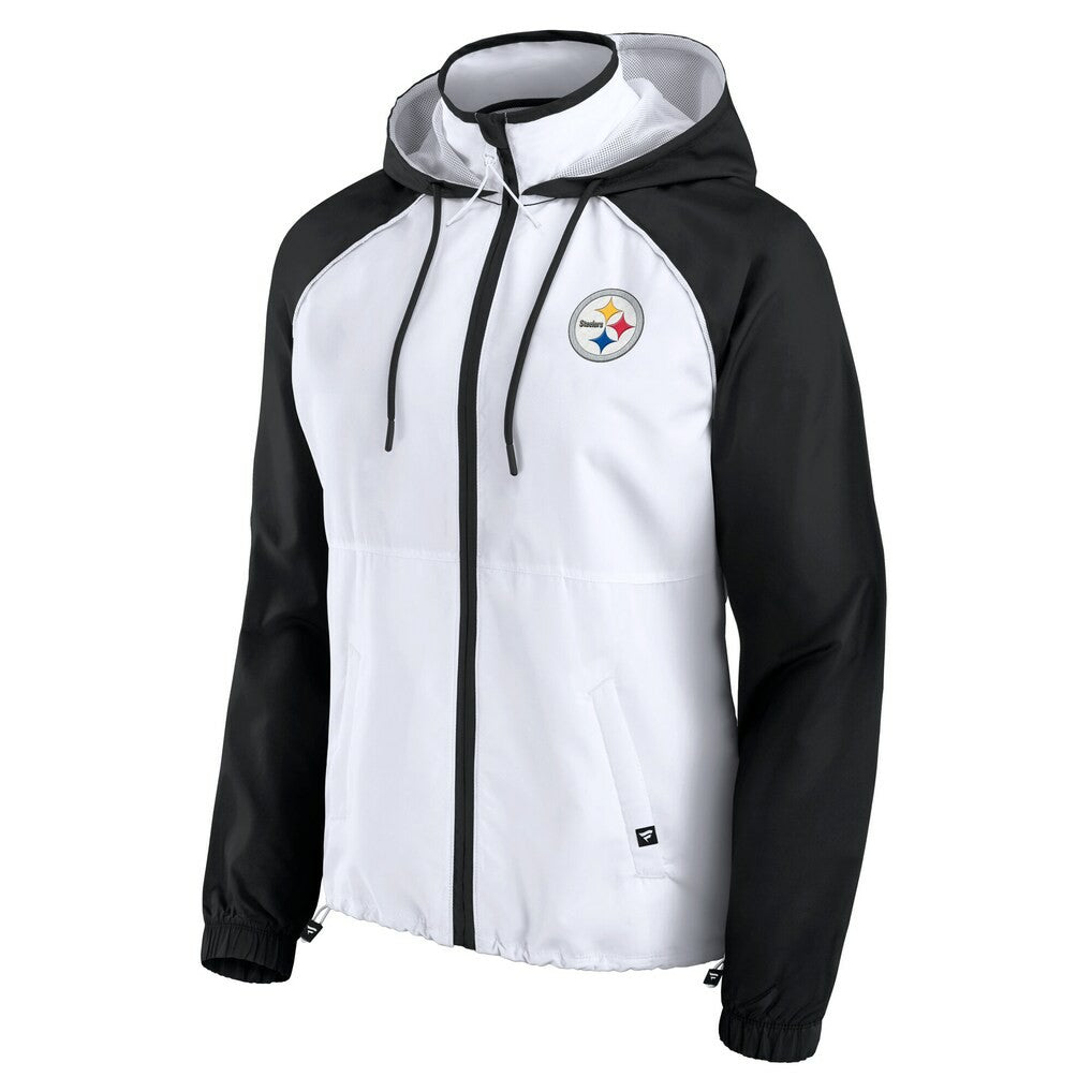 Pittsburgh Steelers Women's Full-Zip Anorak Hoodie Jacket White - Fanatics