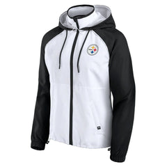 Pittsburgh Steelers Women's Full-Zip Anorak Hoodie Jacket White - Fanatics