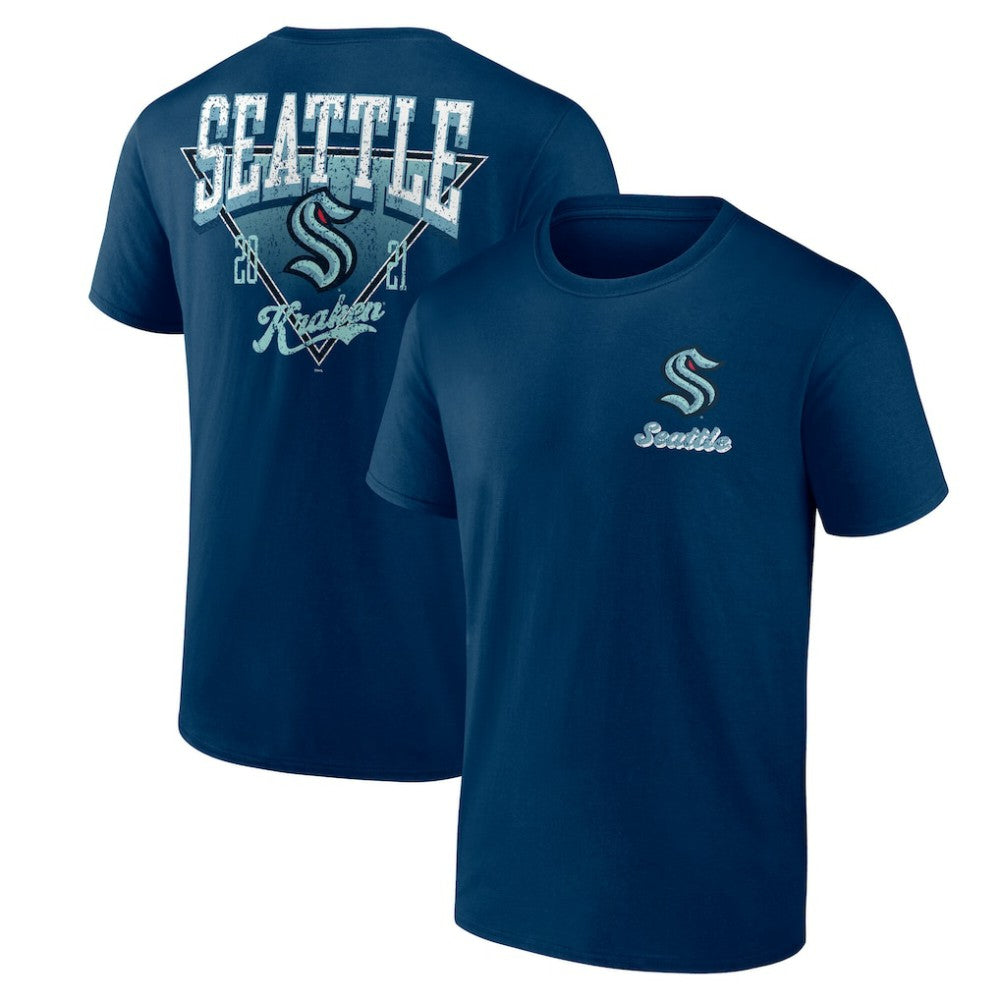 Seattle Kraken Logo Athletic Never Over T-Shirt Navy
