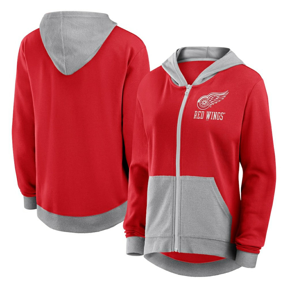 Detroit Red Wings - Logo Athletic Women's Hit It French Terry Full-Zip Hoodie Red
