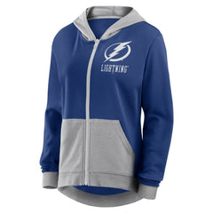 Tampa Bay Lightning - Logo Athletic Women's Hit It French Terry Full-Zip Hoodie Blue
