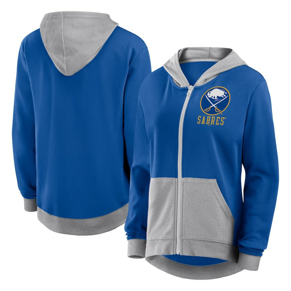 Buffalo Sabres - Logo Athletic Women's Hit It French Terry Full-Zip Hoodie Royal