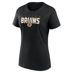 Boston Bruins Logo Athletic Women's Launch Scoop Neck T-Shirt Black