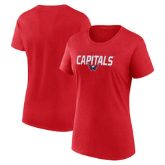 Washington Capitals Logo Athletic Women's Launch Scoop Neck T-Shirt Red