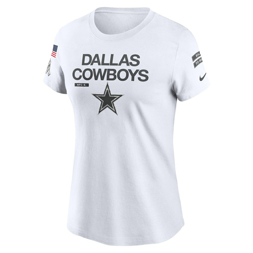 Dallas Cowboys Women's 2024 Salute To Service Legend Performance T-Shirt White - Nike