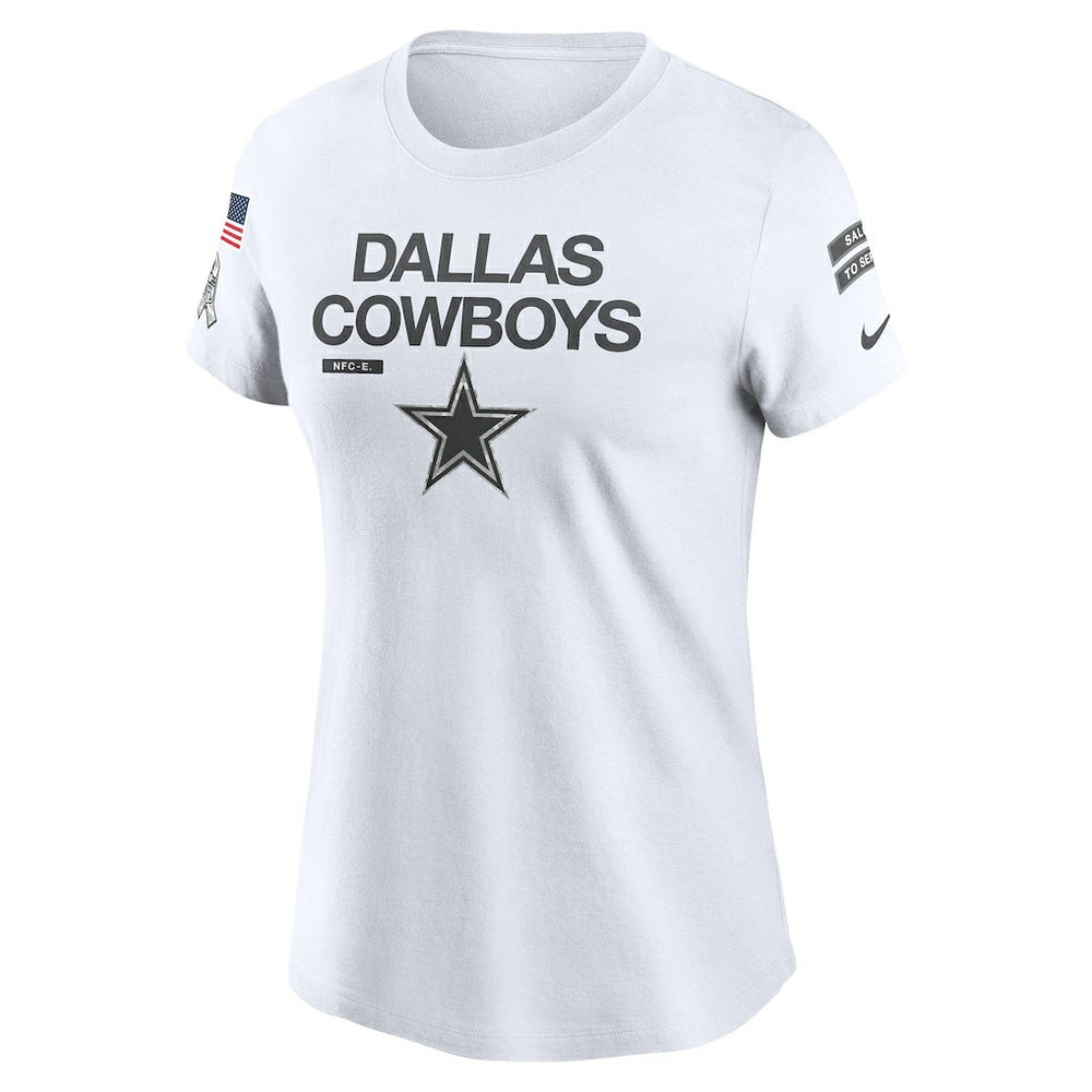 Dallas Cowboys Women's 2024 Salute To Service Legend Performance T-Shirt White - Nike