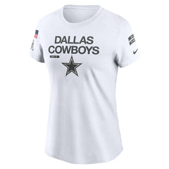 Dallas Cowboys Women's 2024 Salute To Service Legend Performance T-Shirt White - Nike