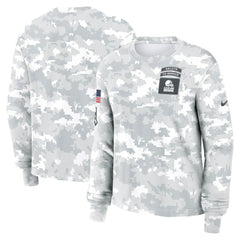 Cleveland Browns Women's 2024 Salute To Service Dri-FIT Long Sleeve T-Shirt Arctic Camo - Nike