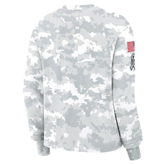 Cleveland Browns Women's 2024 Salute To Service Dri-FIT Long Sleeve T-Shirt Arctic Camo - Nike