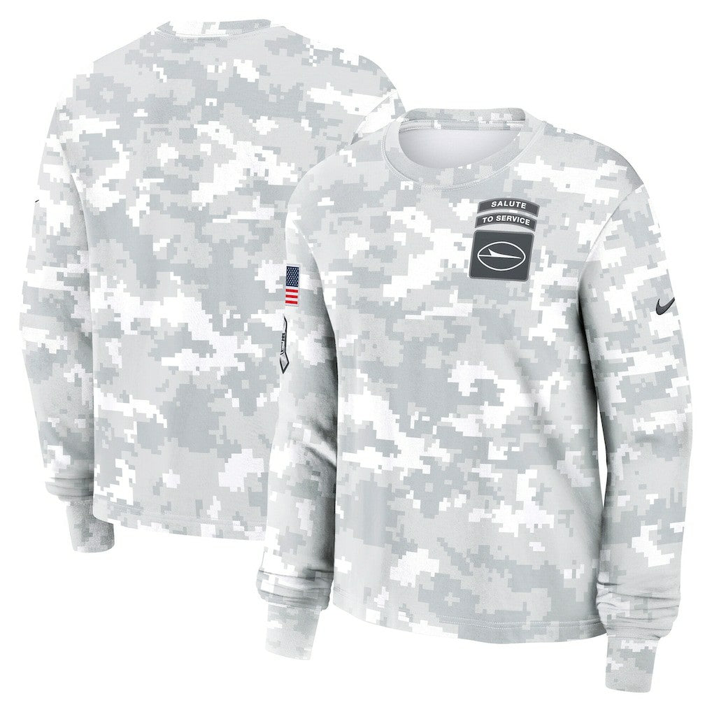 New York Jets Women's 2024 Salute To Service Dri-FIT Long Sleeve T-Shirt Arctic Camo - Nike
