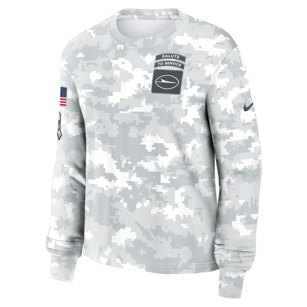 New York Jets Women's 2024 Salute To Service Dri-FIT Long Sleeve T-Shirt Arctic Camo - Nike