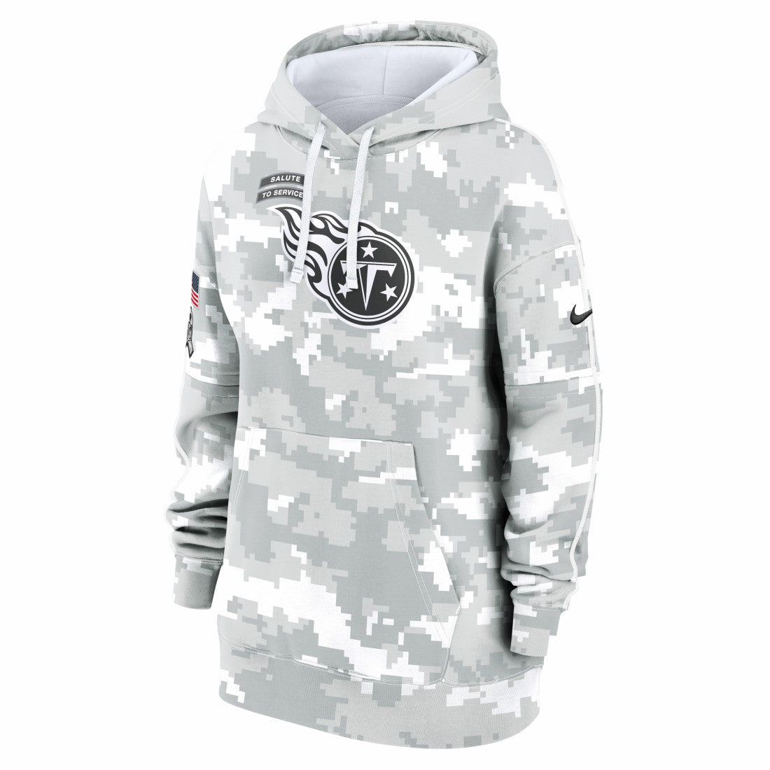 Tennessee Titans Women's 2024 Salute To Service Club Fleece Oversized Pullover Hoodie Arctic Camo - Nike