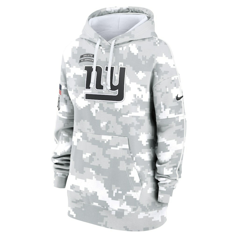 New York Giants Women's 2024 Salute To Service Club Fleece Oversized Pullover Hoodie Arctic Camo - Nike