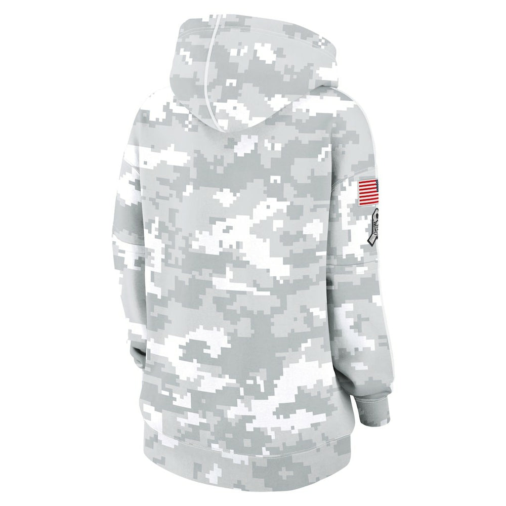 Cleveland Browns Women's 2024 Salute To Service Club Fleece Oversized Pullover Hoodie Arctic Camo - Nike