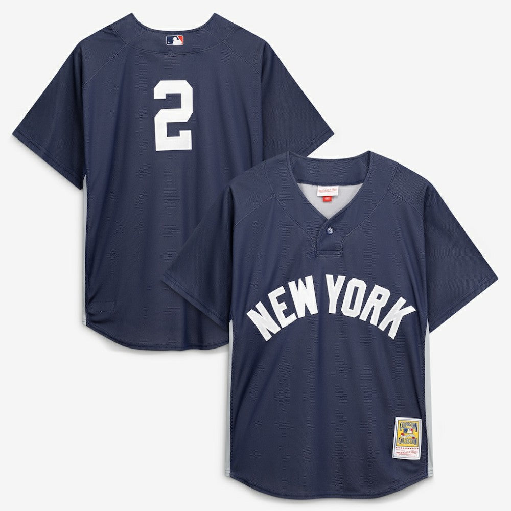 Derek Jeter New York Yankees Mitchell & Ness Authentic Batting Practice Jersey - Navy | MLB Jerseys