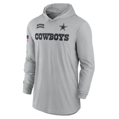 Dallas Cowboys 2024 Salute to Service Lightweight Dri-FIT Long Sleeve Hoodie T-Shirt Gray - Nike