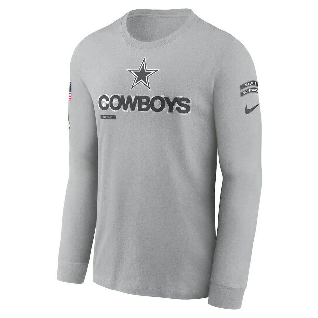 Dallas Cowboys 2024 Salute To Service Long Sleeve T-Shirt Gray - Nike