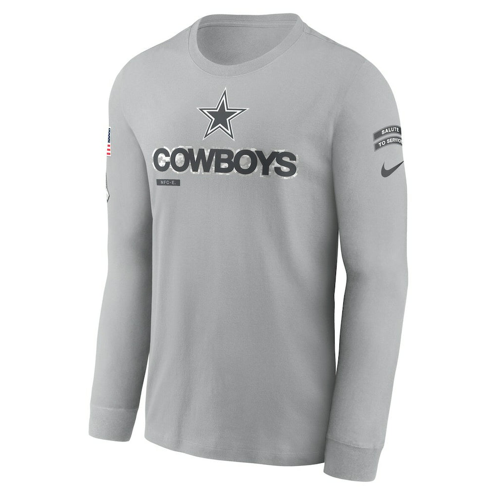 Dallas Cowboys 2024 Salute To Service Long Sleeve T-Shirt Gray - Nike