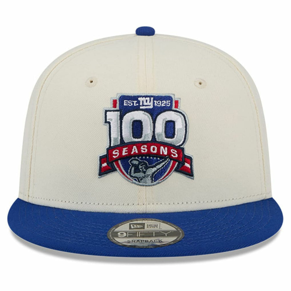 New York Giants New Era 100th Season Two-Tone 9FIFTY Snapback Hat Cream/Royal - NFL