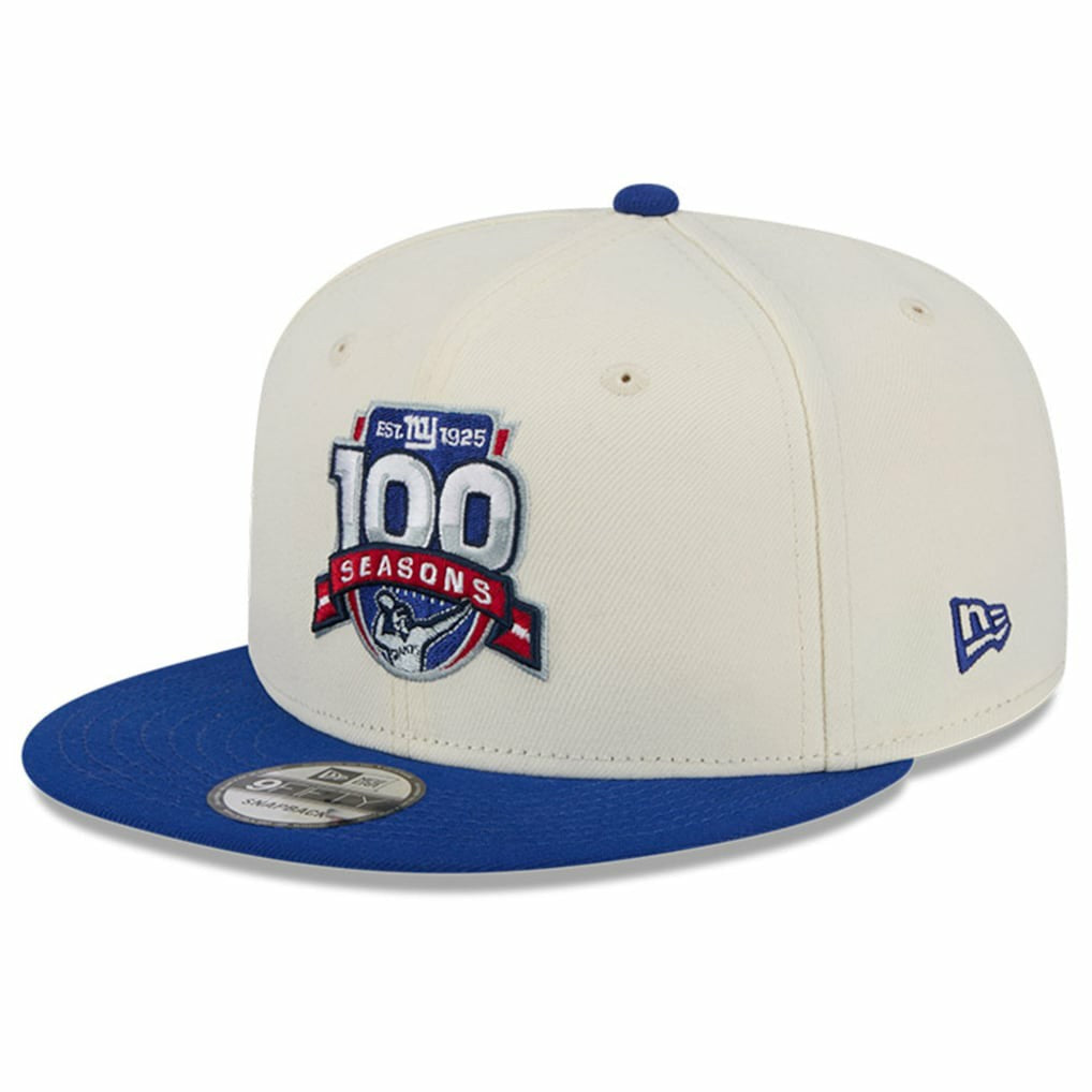 New York Giants New Era 100th Season Two-Tone 9FIFTY Snapback Hat Cream/Royal - NFL