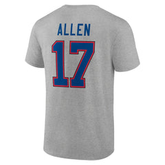 Josh Allen Buffalo Bills Icon Player Name & Number T-Shirt Gray - NFL
