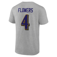 Zay Flowers Baltimore Ravens Icon Player Name & Number T-Shirt Gray - NFL