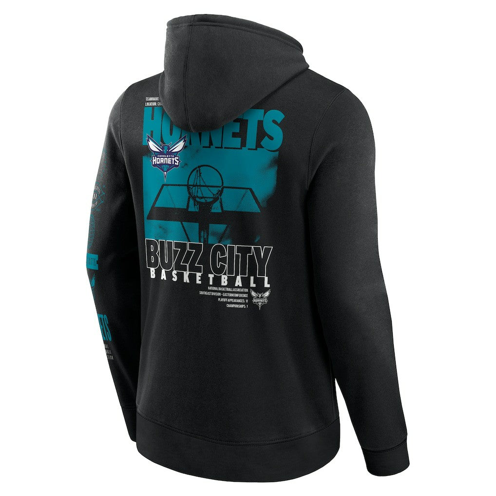Fanatics - Charlotte Hornets Game Time Crossover Pullover Hoodie - Black