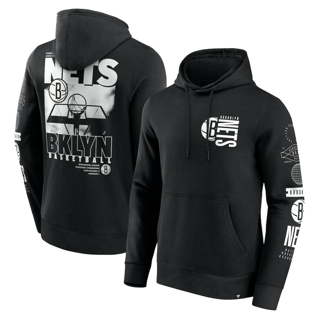 Fanatics - Brooklyn Nets Game Time Crossover Pullover Hoodie - Black