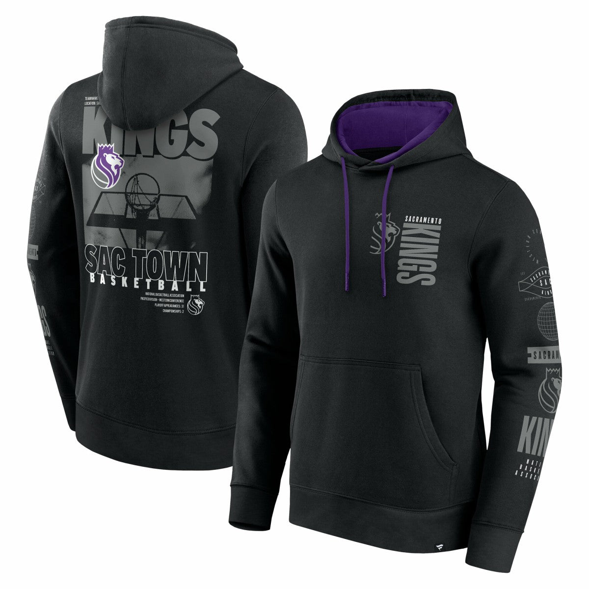Fanatics - Sacramento Kings Game Time Crossover Pullover Hoodie - Black