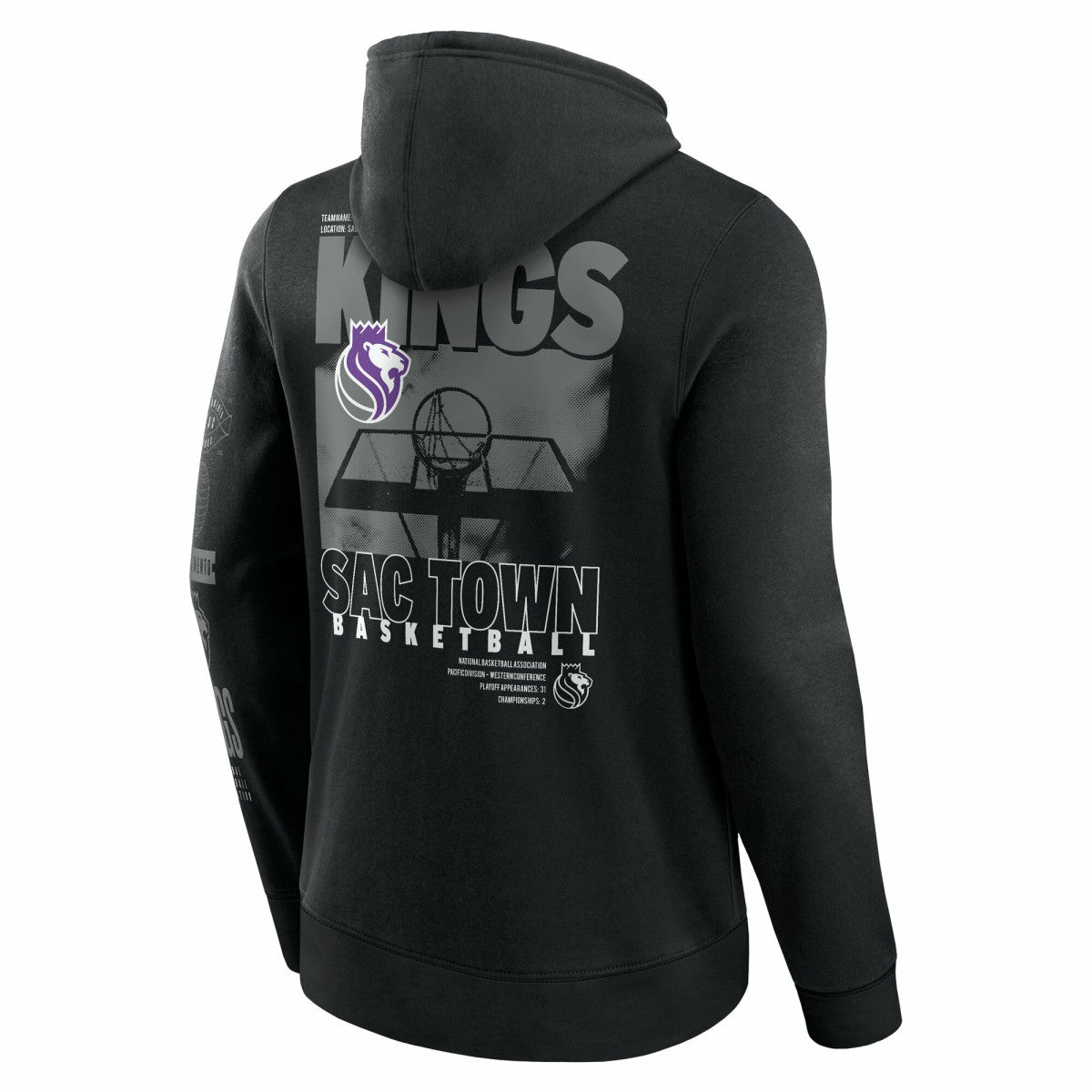 Fanatics - Sacramento Kings Game Time Crossover Pullover Hoodie - Black