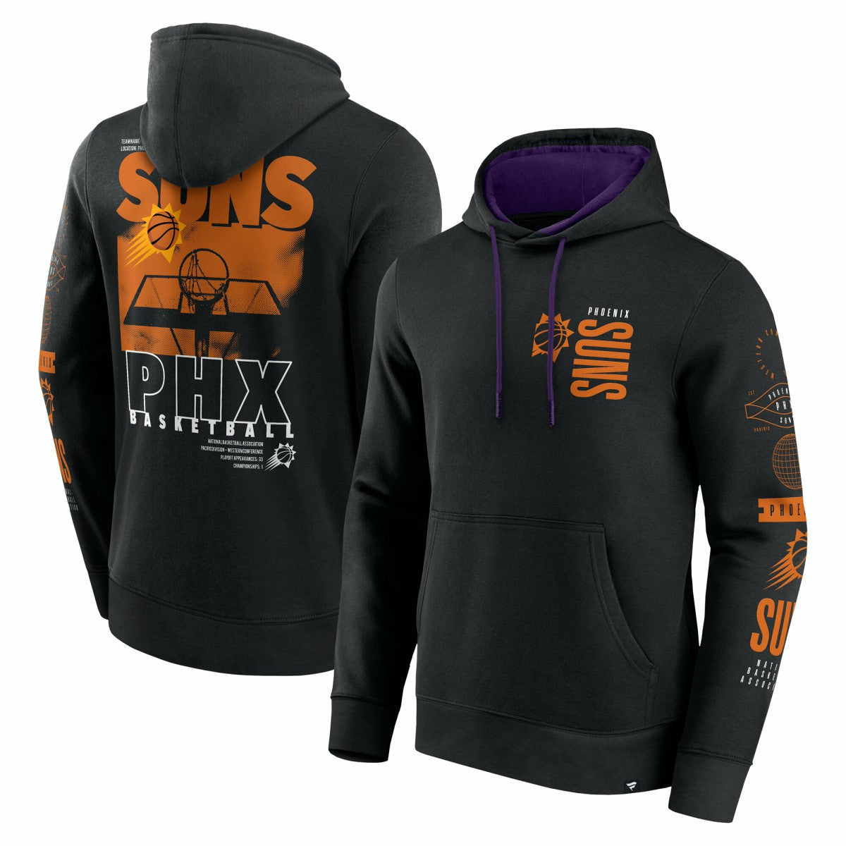 Fanatics - Phoenix Suns Game Time Crossover Pullover Hoodie - Black