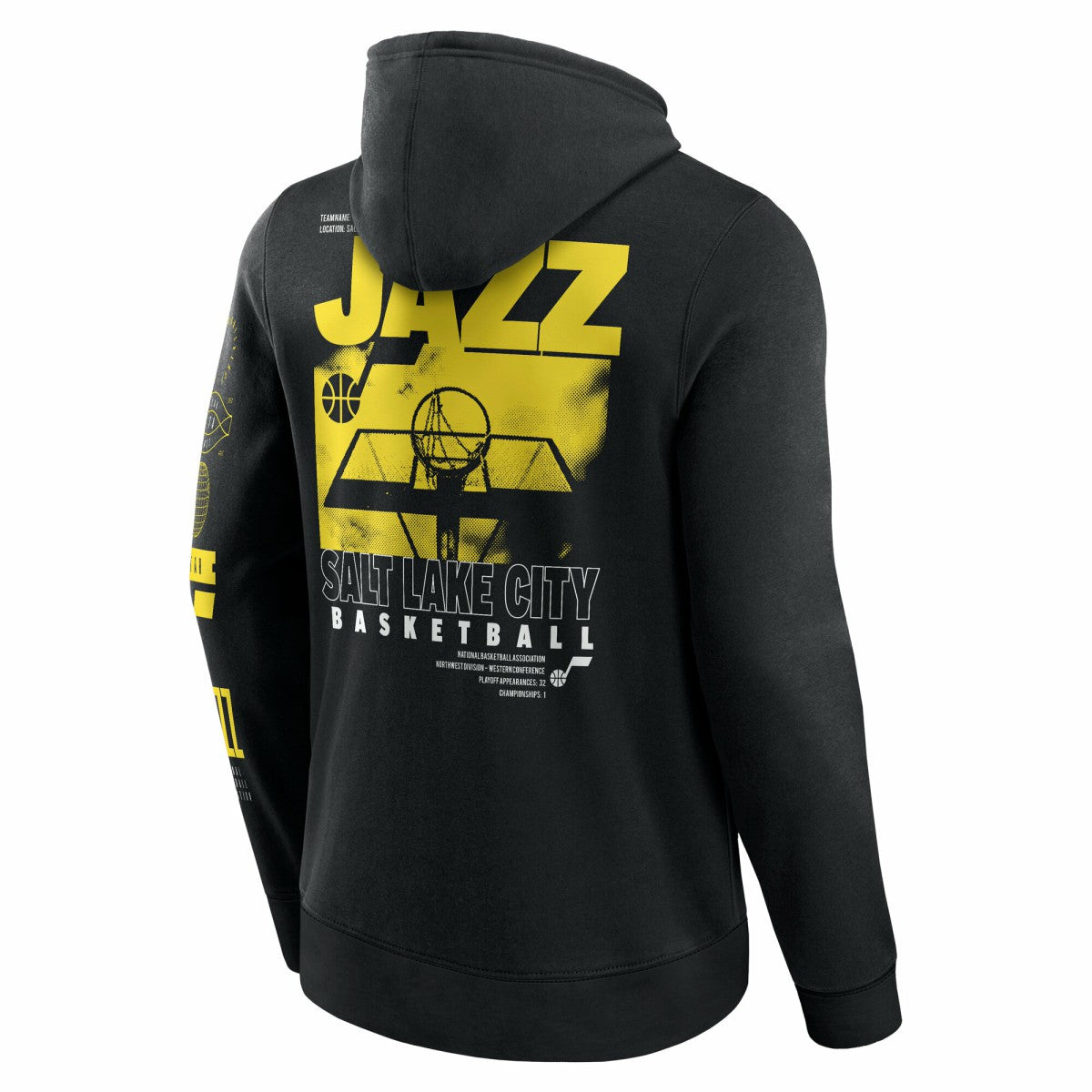 Fanatics - Utah Jazz Game Time Crossover Pullover Hoodie - Black