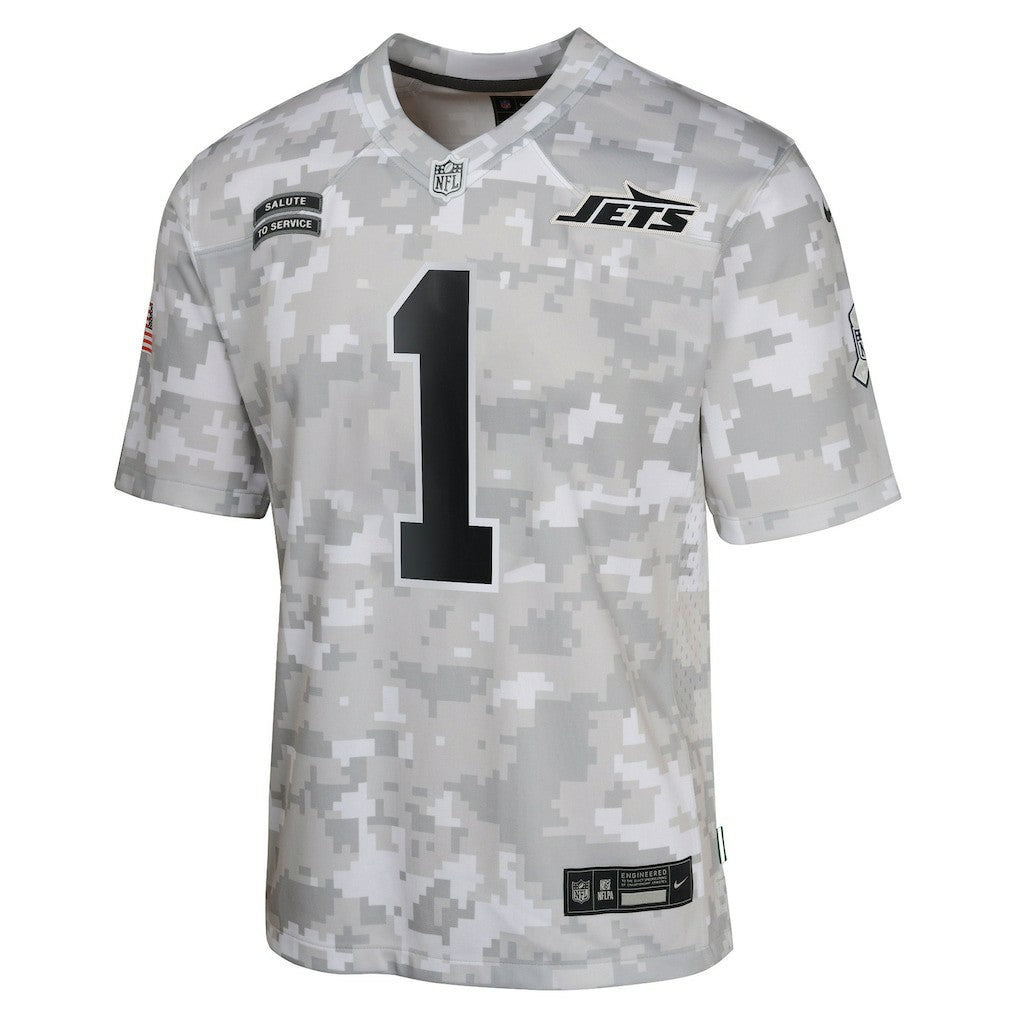 Sauce Gardner New York Jets Youth 2024 Salute to Service Game Jersey Arctic Camo - Nike