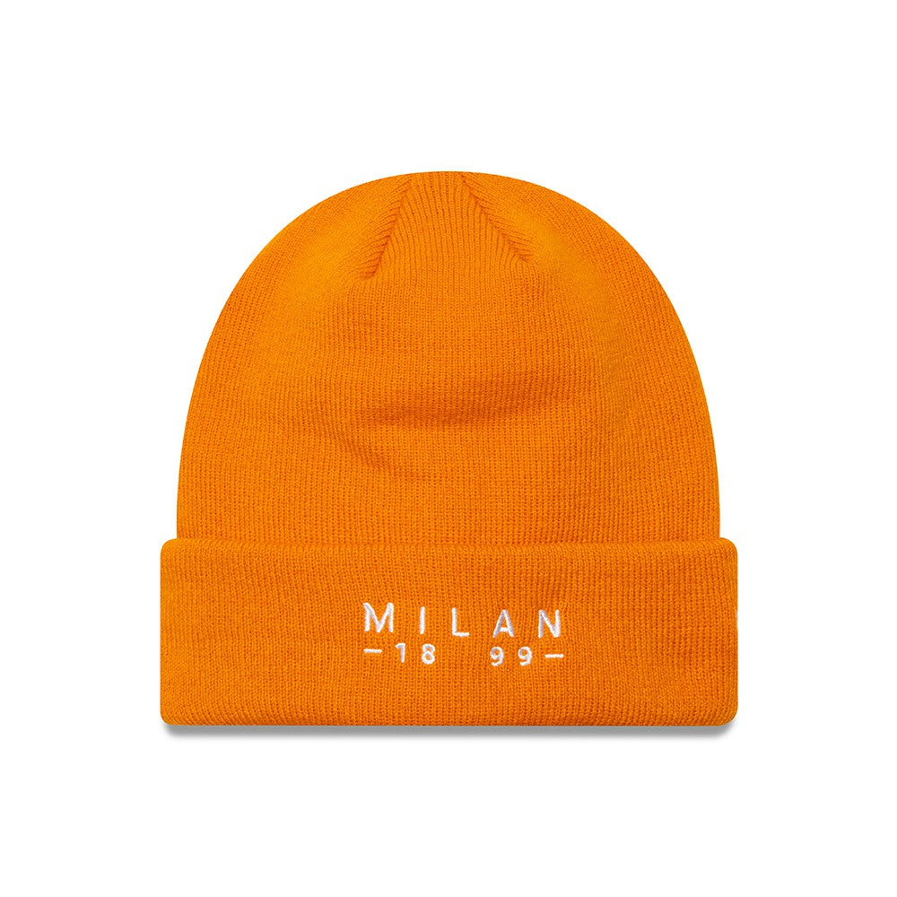 New Era AC Milan New Era Wordmark Cuffed Knit Hat - Orange