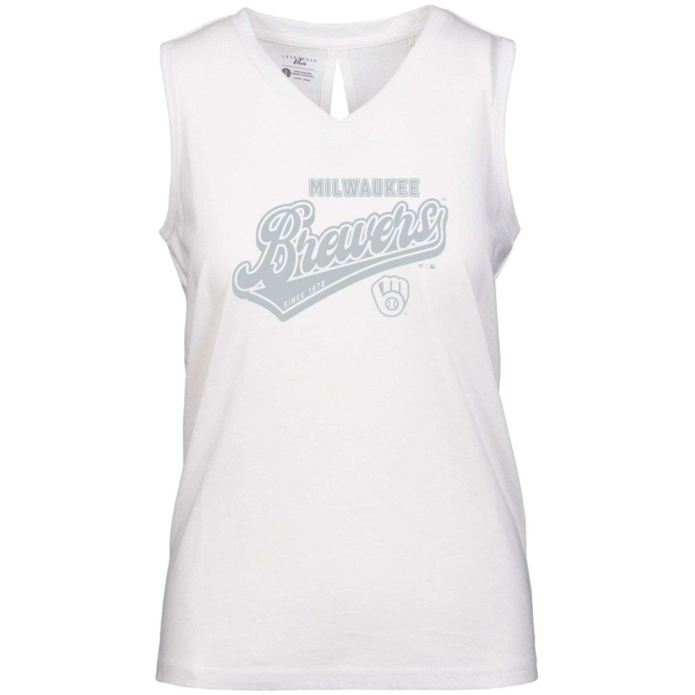 Milwaukee Brewers Levelwear Women's  Paisley Sweep V-Neck Tank Top Lifestyle