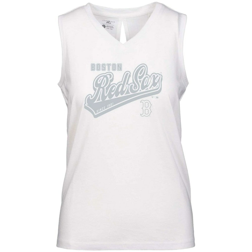 Boston Red Sox Levelwear Women's  Paisley Sweep V-Neck Tank Top Clearance