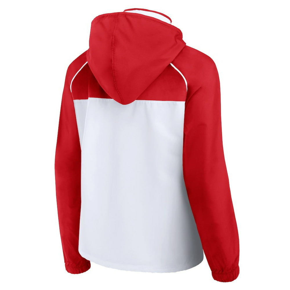 Fanatics - Chicago Bulls Women's Anorak Raglan Full-Zip Hoodie Jacket - White/Red