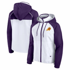 Fanatics - Phoenix Suns Women's Anorak Raglan Full-Zip Hoodie Jacket - White/Purple