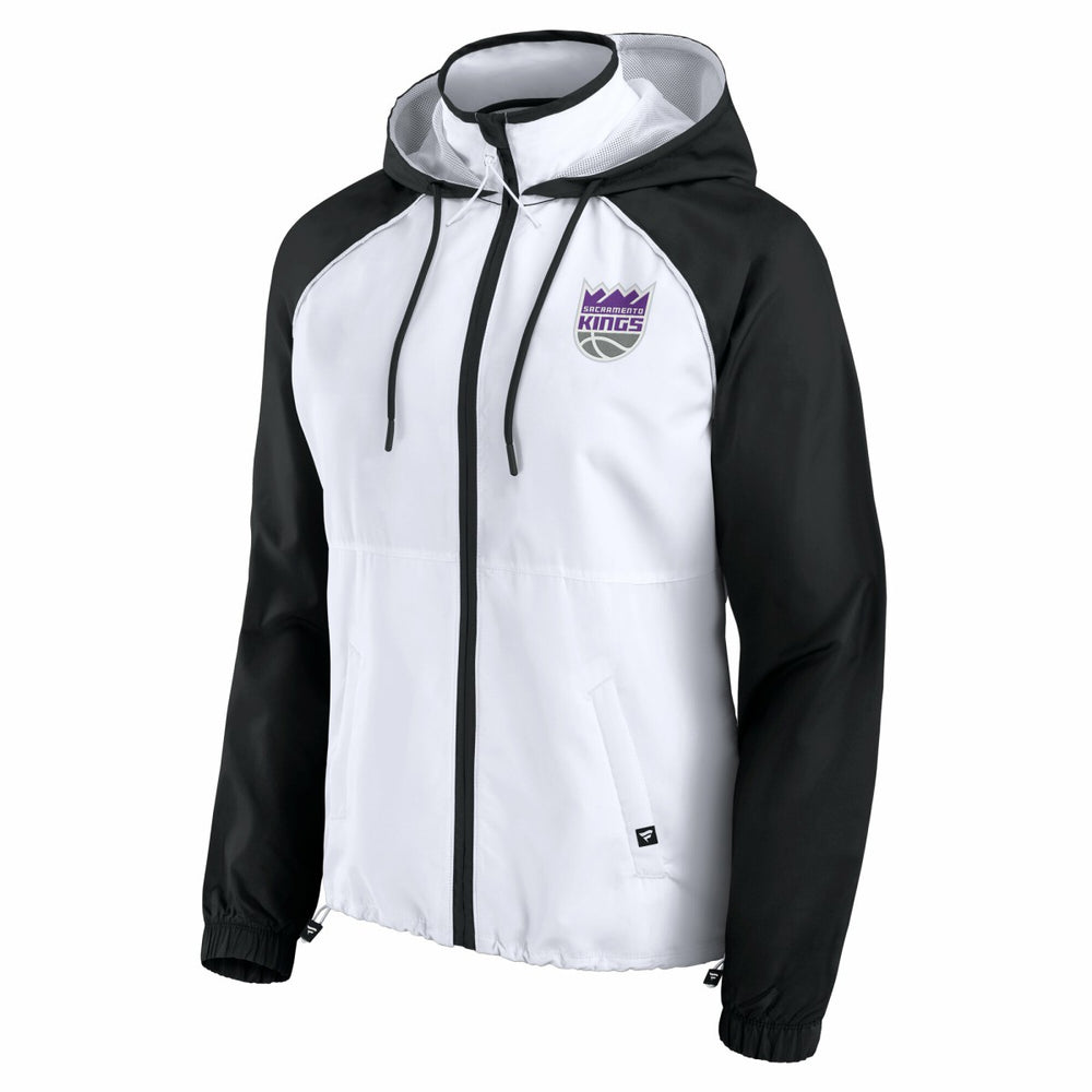 Fanatics - Sacramento Kings Women's Anorak Raglan Full-Zip Hoodie Jacket - White/Black